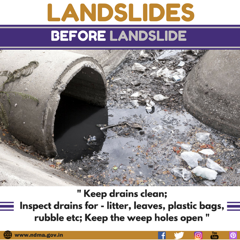 Keep drains clean; inspect drains for - litter, leaves, plastic bags, rubble etc; keep the weep holes open 